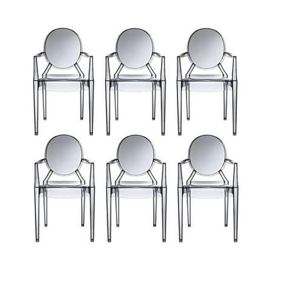 Heavenly Collection Smoke Plastic Arm Chair