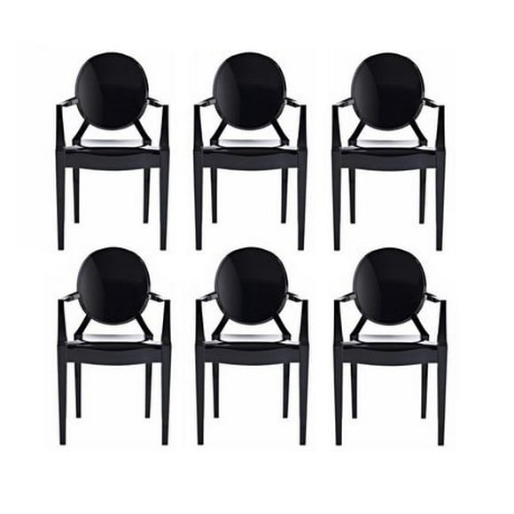 Heavenly Collection Black Plastic Arm Chair