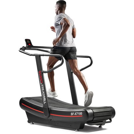 Sunny Health & Fitness Premium Curve Manual Treadmill, Home Training, Build Endurance and Increase Stamina, Air Running with Digital Monitor - SF-X7100
