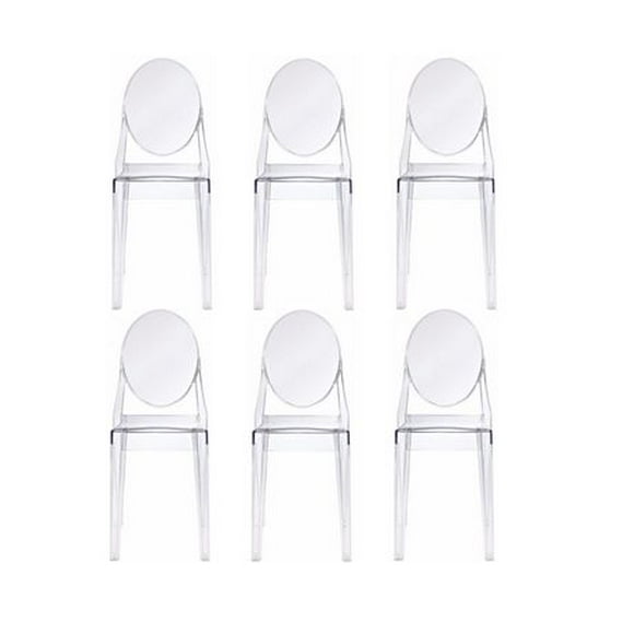 Heavenly Collection Clear Plastic Armless Chair