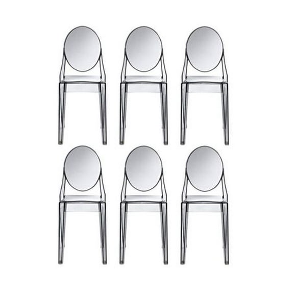 Heavenly Collection Smoke Plastic Armless Chair