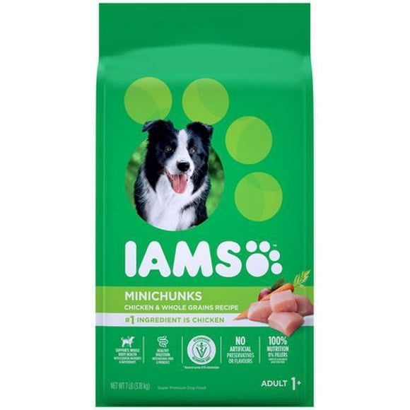 Iams Minichunks Chicken & Whole Grains Recipe Dry Dog Food, 1.5-17.46kg