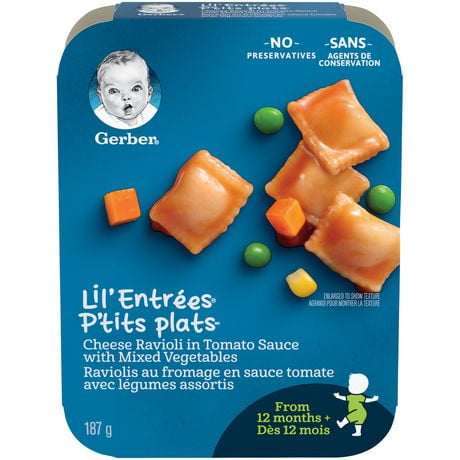 GERBER® LIL'ENTRÉES® Cheese Ravioli in Tomato Sauce & Vegetables 187 g, 187 GR