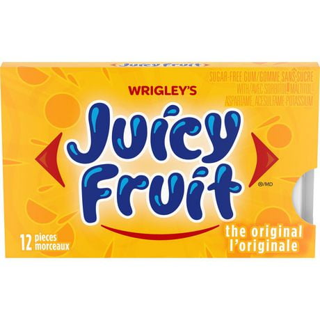 Gomme balloune Juicy Fruit Originale, format individuel, 12 morceaux 1&nbsp;emballage, 12&nbsp;morceaux