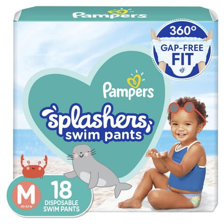 Pampers Splashers Swim Diapers, S, M, L – 17-20 Count