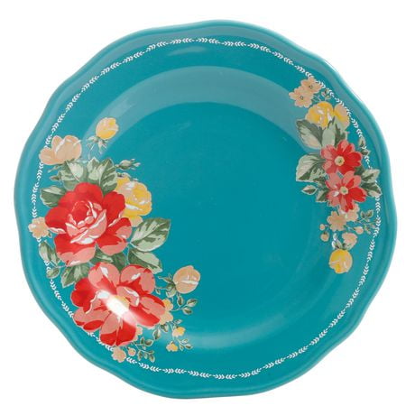 THE PIONEER WOMAN VINTAGE FLORAL TEAL SALAD PLATE | Walmart Canada