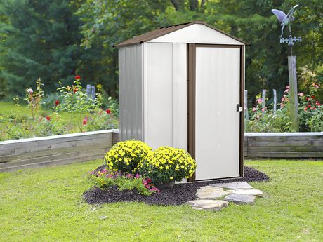 Arrow Newburgh Coffee/Eggshell Steel Storage Shed ...