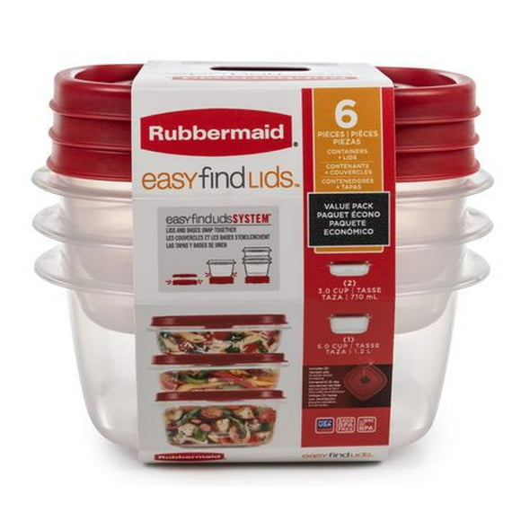 Contenant pour la conservation des aliments de Rubbermaid Easy Find Lids, pack de valeur Deux-710ml, Une-1,2L