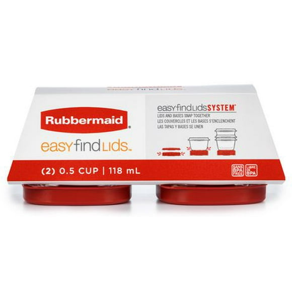 Rubbermaid Easy Find Lids, 2 Pack, 118ml / 0.5 Cups