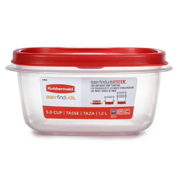Rubbermaid  Easy Find Lids Containers, 1.2L / 5 Cup