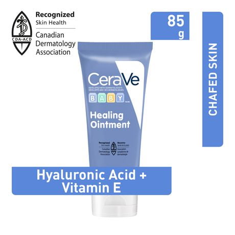 CeraVe Baby Multi-purpose Healing Ointment Cream. Prevent Baby Diaper Rash, Chafed skin/Lips, Dry & Cracked heels & feet. Petroleum jelly with Ceramides & Vitamin E. Slugging Cream, Sensitive Skin, Lanolin-free, Fragrance-Free, Travel Size, 85G, CeraVe Baby Healing Ointment