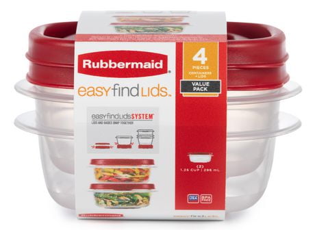 Rubbermaid Easy Find Lid Value Pack of 2 Containers, 296ML, 296 mL ...