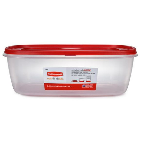 Rubbermaid Easy Find Lid Food Storage Container, 9.5 Liter, Red, EFL 9.5L