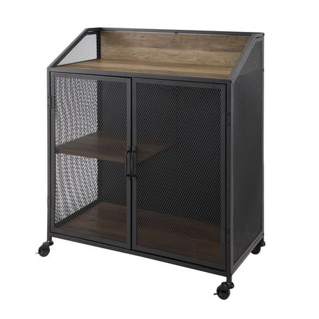 Manor Park Industrial Mesh Buffet Bar Cabinet with Storage - Multiple Finishes