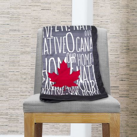 Candiana Typography Oh Canada! Our Native Land Throw Blanket | Walmart ...