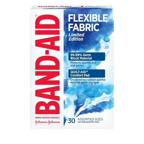 Pansements Band-Aid Tissu flexible à motif d'aquarelle, premiers soins, pansements de soins des plaies, guérison, pansements adhésifs pour blessures 30 pansements