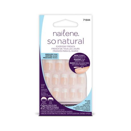 Nailene So Natural Everyday French Artificial Nails - Medium Pink