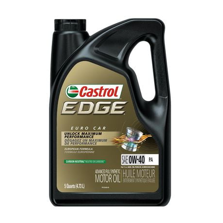 Castrol EDGE 0W-40 A3/B4 Full Synthetic Motor Oil, 4.7L, Euro Spec engine oil
