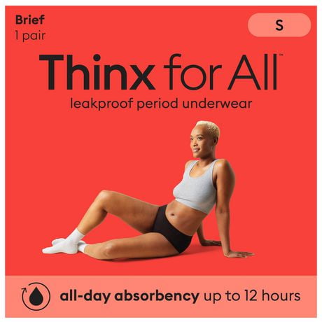 Thinx for All Women's Everyday Comfort Brief Leakproof Period Underwear, Size Small, Black, THINX UW SM 1