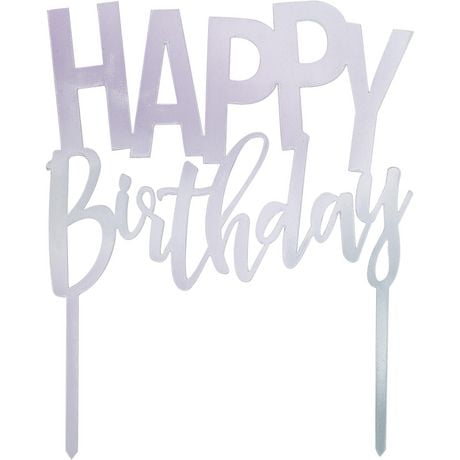 Garniture de gâteau d'anniversaire en papier d'aluminium argenté 4,5 po x 5,5 po, 1 ct. • 1 garniture de gâteau