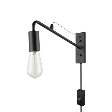 Holden 1 Light Long Arm Plug In Wall, Long Arm Wall Sconce