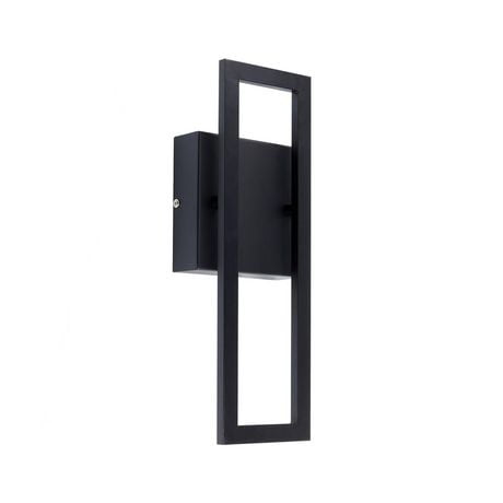 Globe Electric McKay LED Integrated Outdoor Indoor Metal Wall Sconce, Black, 17 Watts, 520 Lumens, 51432