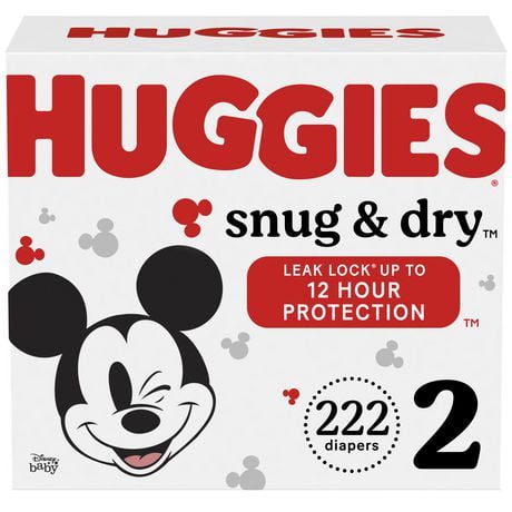 Huggies Snug & Dry Baby Diapers, Size 2, 222 Ct
