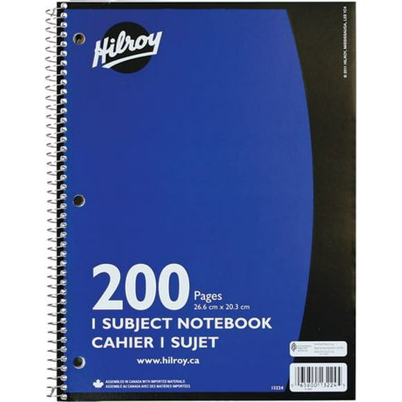 Hilroy 1 Subject 200pg Notebook, 1 Subject Notebook