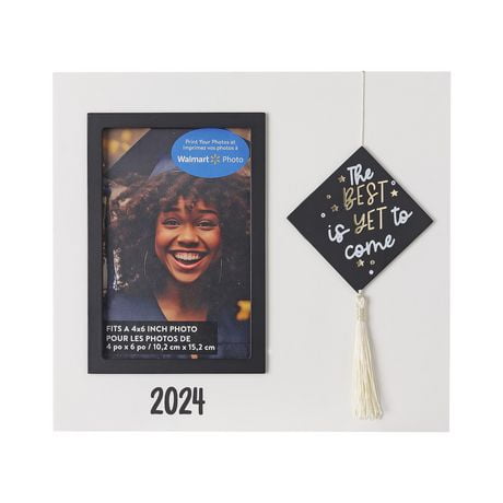 Way To Celebrate Graduation, White Wood Photo Frame, 9.5 in x 0.75 in x 8.66 in