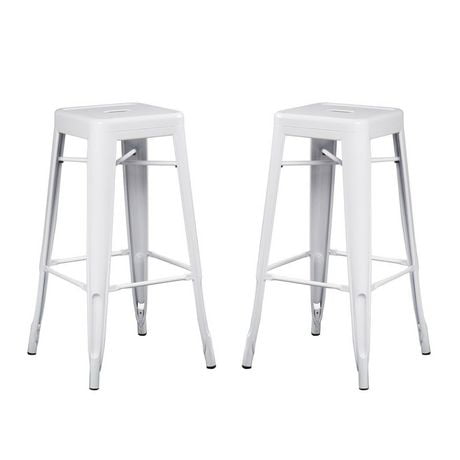 White Tolix Stool, solid metal frame, Counter 26"H, Stool Chair Ideal for Kitchen Island Counter.