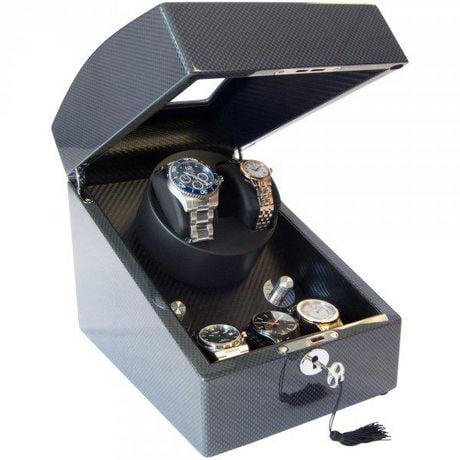 Mele and Co Gustavo Black Watch Winder and Storage Box