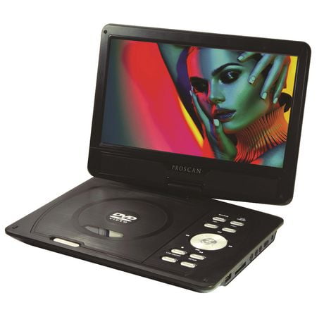 Proscan 10-in Portable DVD Player - Black, Screen swivels up to 180°