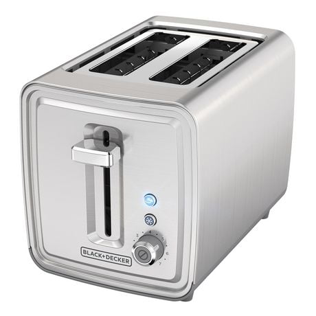 2-Slice Toaster with extra-wide self-centering slots, Brushed stainless steel finish