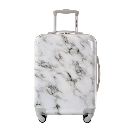 Jetstream Fashion Marble Carry-on Suitcase, White Marble pattern