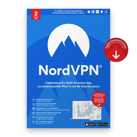NordVPN Standard - 2-Year VPN & Cybersecurity Software Subscription For 6 Devices [Digital Code]