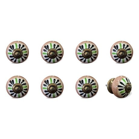 KNOB-IT VINTAGE HANDPAINTED CERAMIC KNOBS (8 Pack) K000001