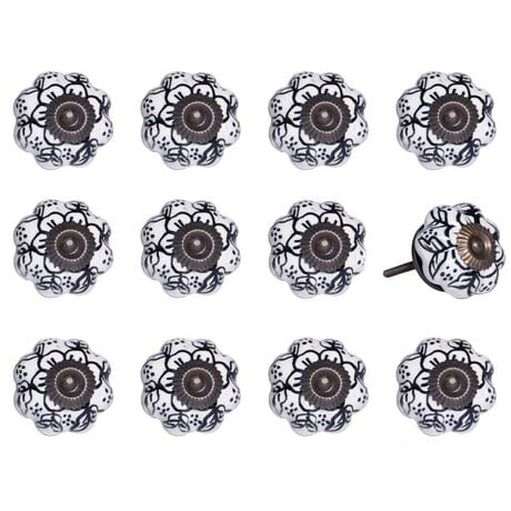 KNOB-IT VINTAGE HANDPAINTED CERAMIC KNOBS (12-Pack) KI1208