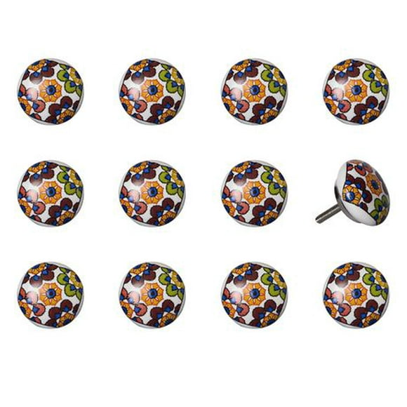 KNOB-IT VINTAGE HANDPAINTED CERAMIC KNOBS (12-Pack) K000012