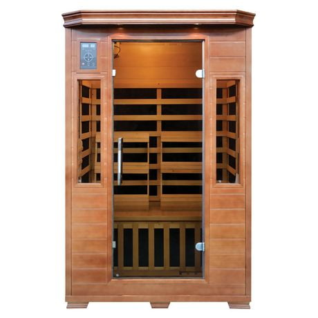 Sauna infrarouge Hemlock Premium pour 2 personnes avec 6 radiateurs en carbone