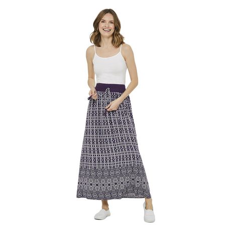 George Women's Printed Faux Drawstring Maxi Skirt | Walmart Canada