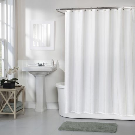 Rideau de douche en tissu scintillant Mira Home Trends, blanc et