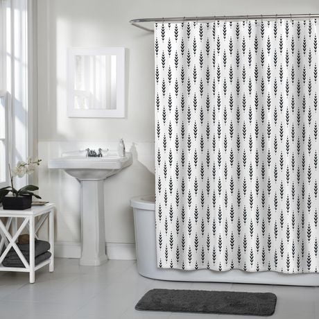 Hometrends Sierra Diamond Medium Weight Fabric Shower Curtain, 70 ...