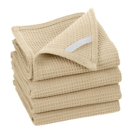 Fabstyles Broadway Waffle Cotton Kitchen Towels, Soft Quick-Drying, and Absorbent Waffle Design Multi-Purpose Wash Cloths Dish Scrubber, 28" X 18"