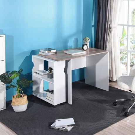 Homylin 47 Computer Desk With Rolling Storage Shelves Home Office   6000206723615 