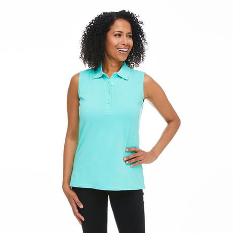 Pique sleeveless polo shirt Clearance