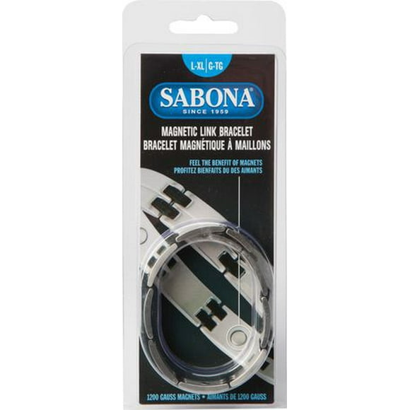 Sabona Magnetic Link Bracelet Stainless/Black L/XL