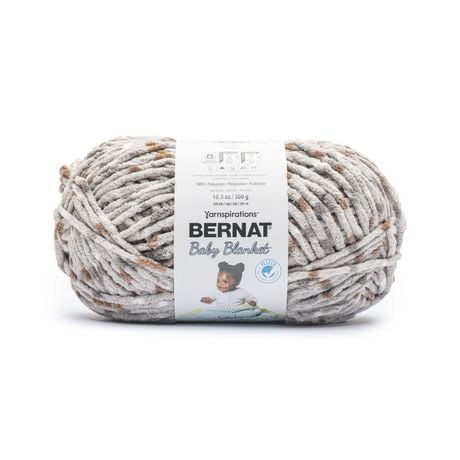 Bernat® Baby Blanket™ Yarn, Polyester #6 Super Bulky, 10.5oz/300g, 220 Yards, Soft, chenille-style baby yarn
