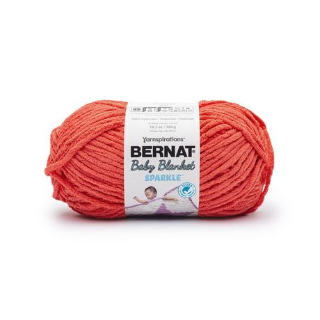 Bernat® Baby Blanket Sparkle™ Yarn, Polyester #6 Super Bulky, 10.5oz/300g, 220 Yards