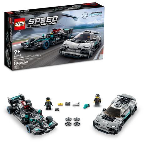 LEGO Speed Champions Mercedes-AMG F1 W12 E 76909 Performance & Project One Model Race Car and Building Kit, Collectible Construction Toy for Educational Play, Great First Day of School Gift, Includes 564 Pieces, Ages 9+