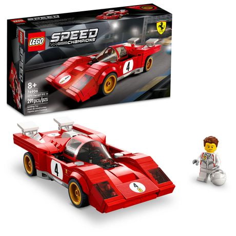 LEGO Speed Champions 1970 Ferrari 512 M 76906 Building Set - Sports Red Race Car Toy, Collectible Model Building Set with Racing Driver Minifigure, Great First Day of School Gift for Boys and Girls, Includes 291 Pieces, Ages 8+